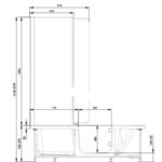 Afm Espen istapligbad met deur_170 cm-zij